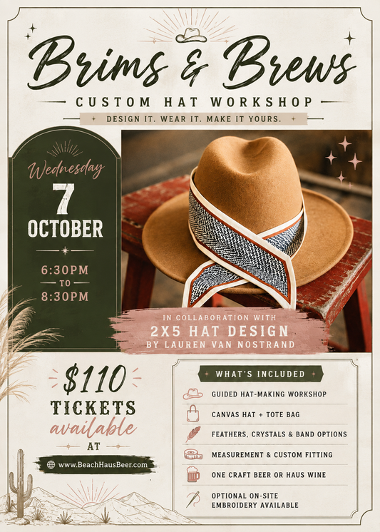 Brims & Brews Hat-Making Workshop - October 7, 2026