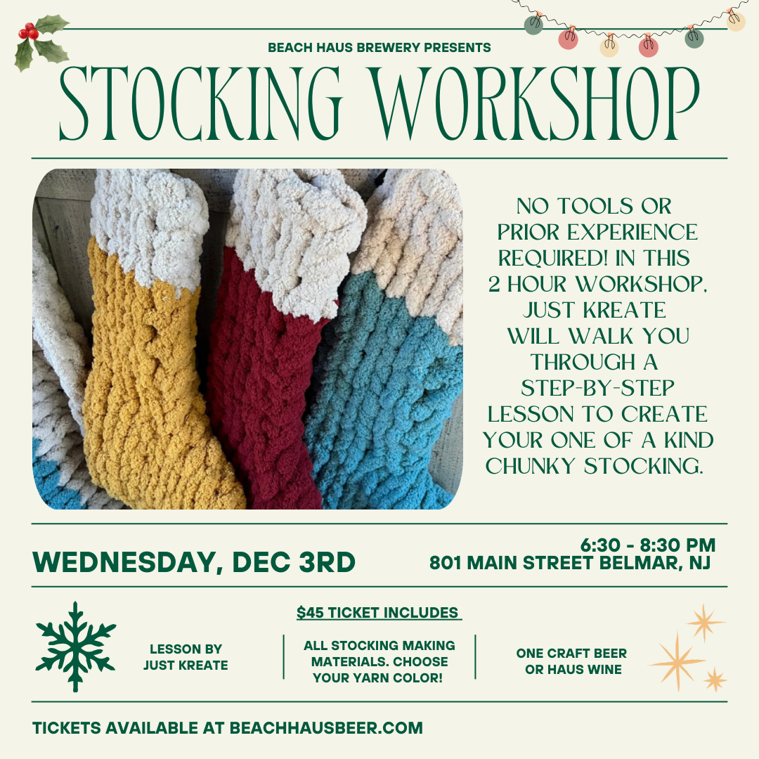 Chunky Yarn Stocking Workshop - December 3, 2025